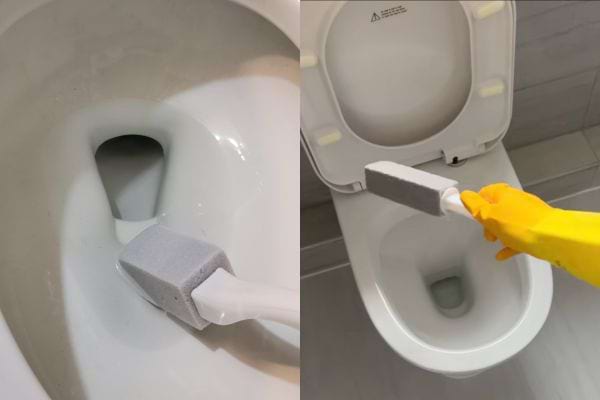 Une pierre ponce spéciale toilettes pour enlever les traces de calcaire.