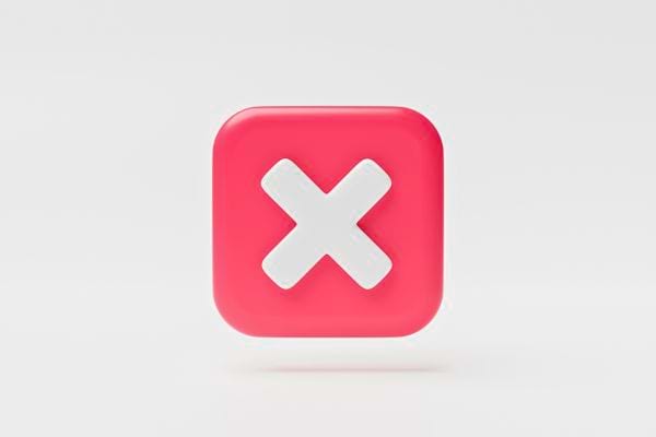 Icône rouge avec une croix blanche.