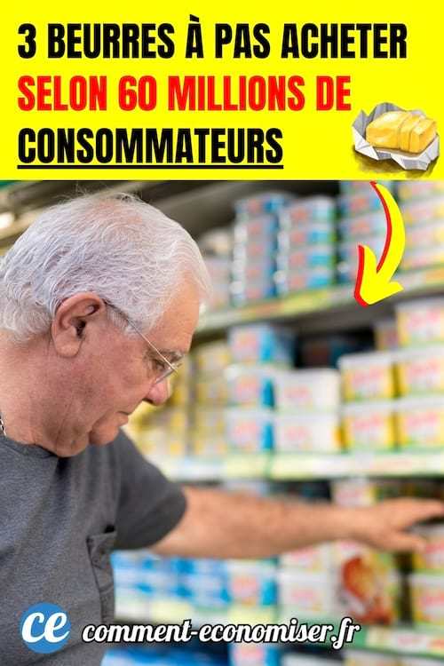 un homme achète du beurre dans un supermarché