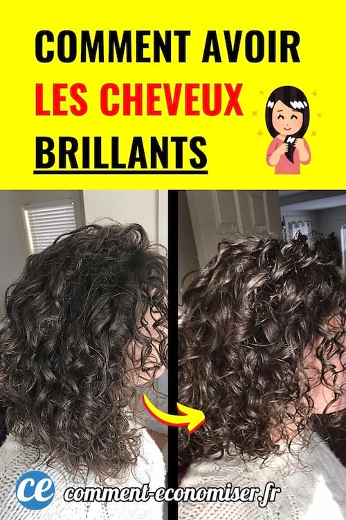 Cheveux bouclés avant et après, plus brillants sur la droite.