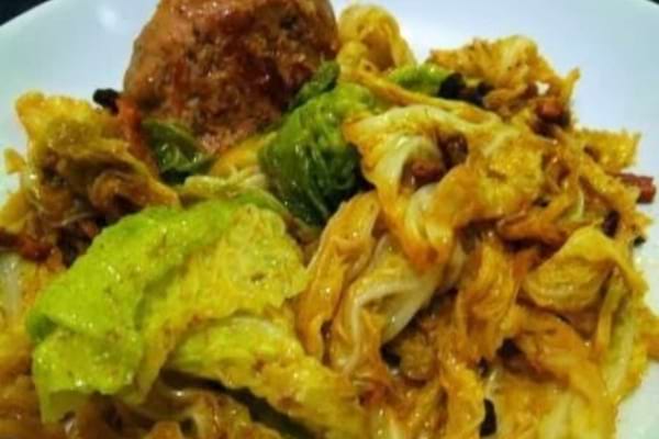 Chou vert et crépinettes au Cookeo 