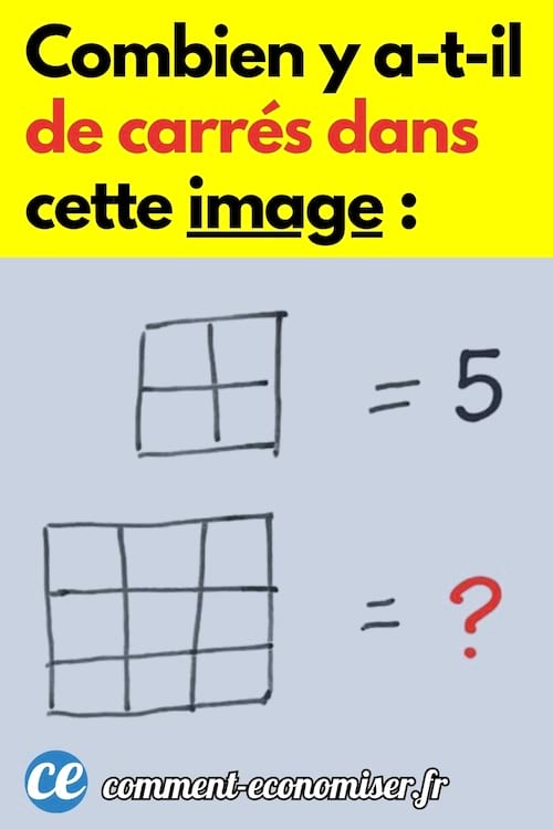 Des carrés dessinés où il faut compter le nombre