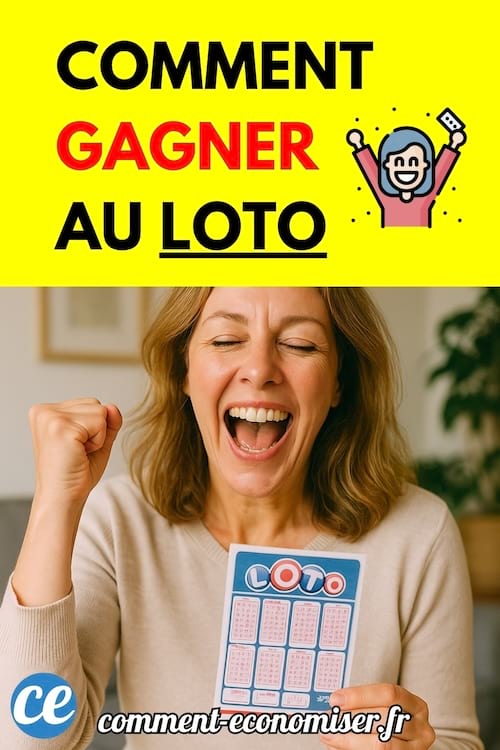 Femme souriante brandissant un ticket de loto avec joie.