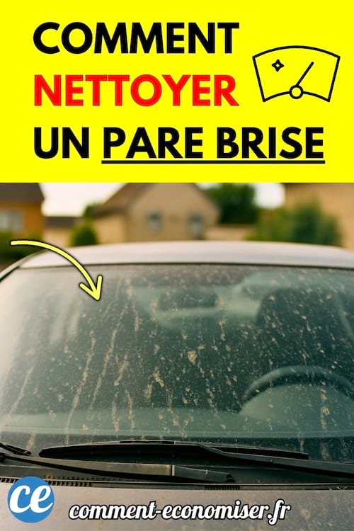 Pare-brise de voiture très sale avec des traces de boue visibles.