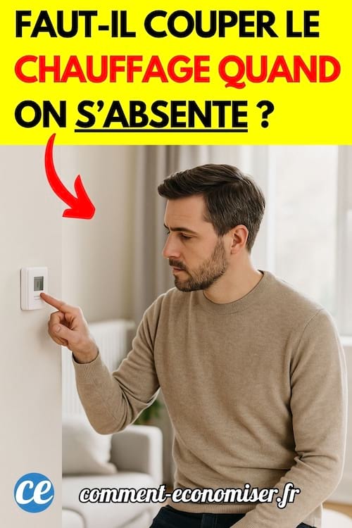 un homme règle le thermostat de son chauffage