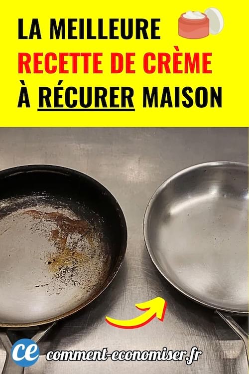 Deux poêles côte à côte, l’une sale et l’autre parfaitement propre.