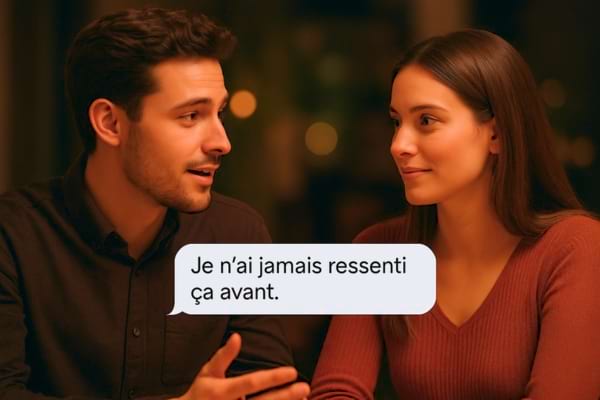 un homme exprime un sentiment fort à une femme lors d’un rendez-vous