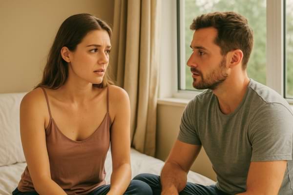 un couple en pleine discussion sincère après un moment intime