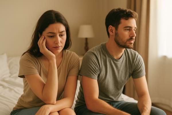 un couple semble réfléchir après avoir partagé un moment intime