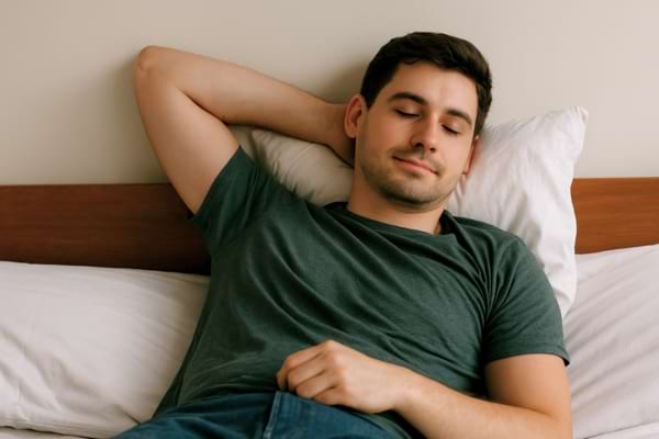 un homme se repose après un moment d’intimité