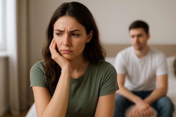 une femme réfléchit après une relation sans alchimie