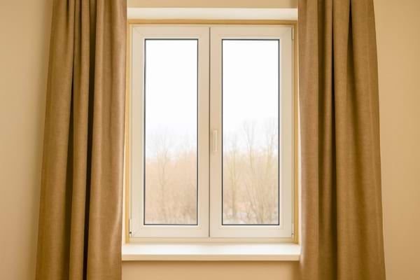 fenêtre isolée avec joints et rideaux épais