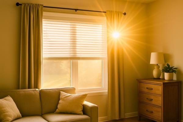 soleil entrant dans une pièce lumineuse