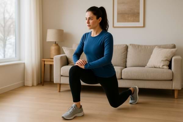 femme faisant du sport à la maison en hiver