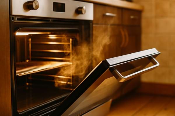 un four ouvert pour diffuser de la chaleur