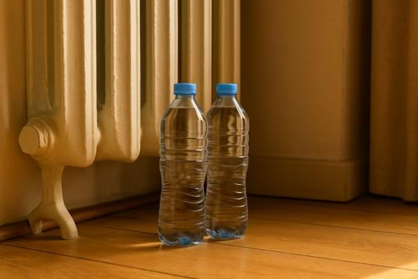 2 bouteilles d'eau pour conserver la chaleur plus longtemps