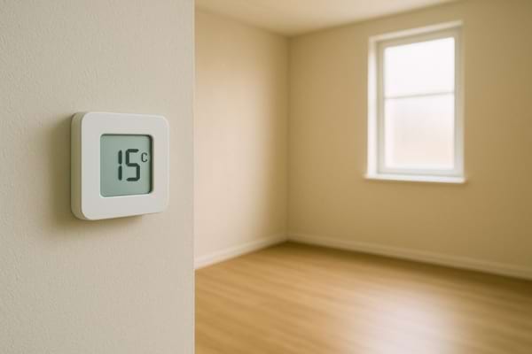 un thermometre à 15 degrés dans une piece de maison inutilisée