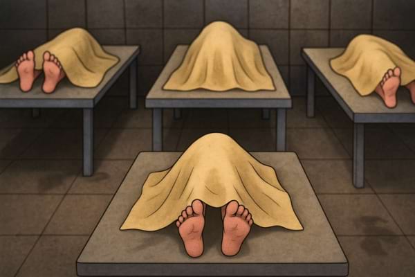 Des images de corps en dessin recouverts d'un drap