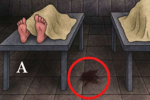 zoom sur le sol sous la table A, avec une trace légère au sol)