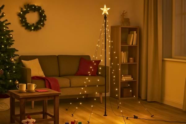 sapin lumineux LIDL dans le salon,