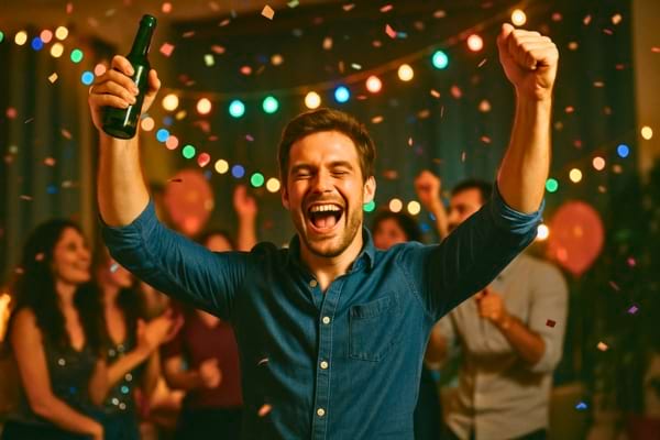 Un homme qui fait la fête en passe-temps