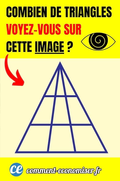 une énigme visuelle avec le nombre de triangles à trouver sur une image