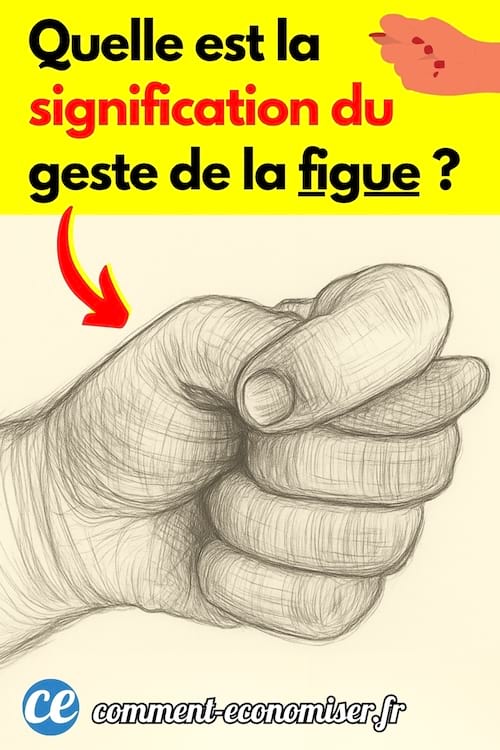 Geste de la figue dans une main