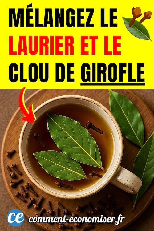 une tasse de tisane avec des clous de girofle et des feuilles de laurier pour mieux dormir