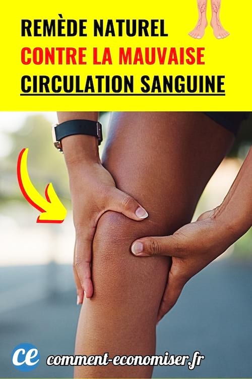 Personne touchant son genou pour soulager une mauvaise circulation.