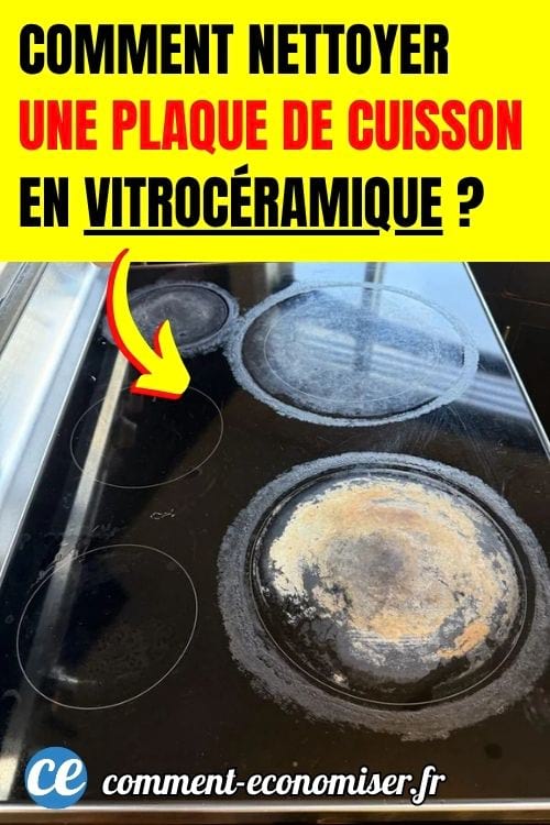 Une plaque de cuisson en vitrocéramique avec des traces tenaces.