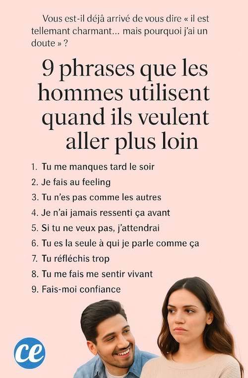 Liste des phrases que les hommes disent pour aller plus loin avec les femmes