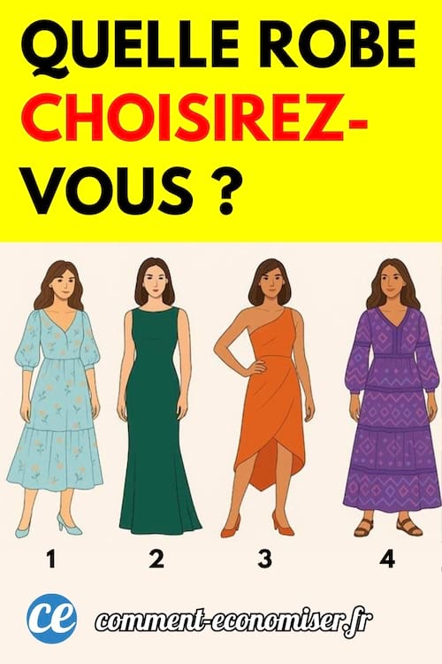 4 robes à choisir pour un test de personnalité