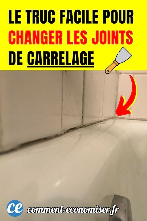 un joint de carrelage sur une baignoire abîmé et noirci