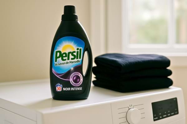 un flacon de lessive Persil posé sur une machine à laver