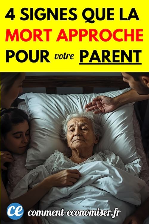 Une vieille dame qui approche de la mort dans son lit