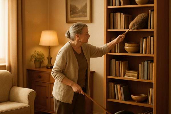 Une femme qui fais le m&eacute;nage.