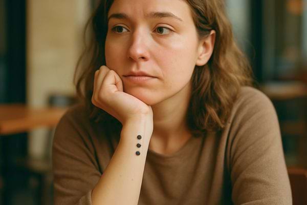 Femme avec un tatouage.