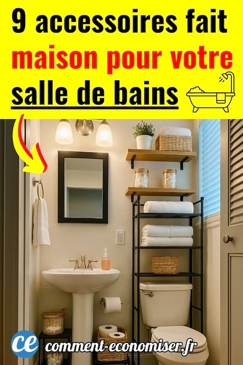 Une salle de bain avec des accessoires fait maison