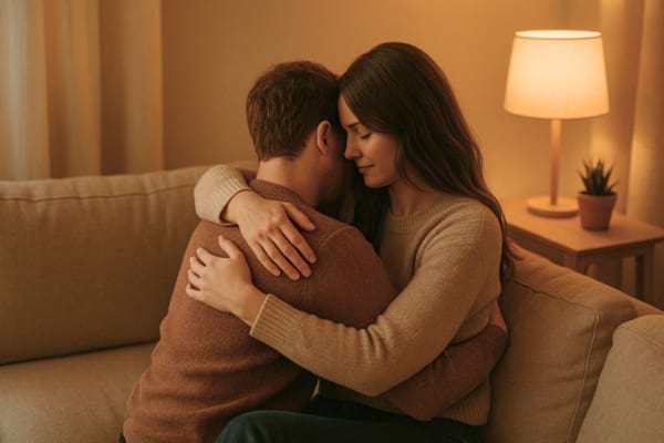 Un homme entrelacé par une femme