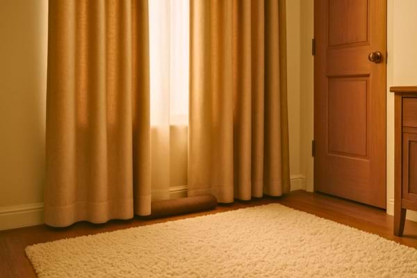 Un intérieur avec tapis et rideaux épais pour conserver la chaleur