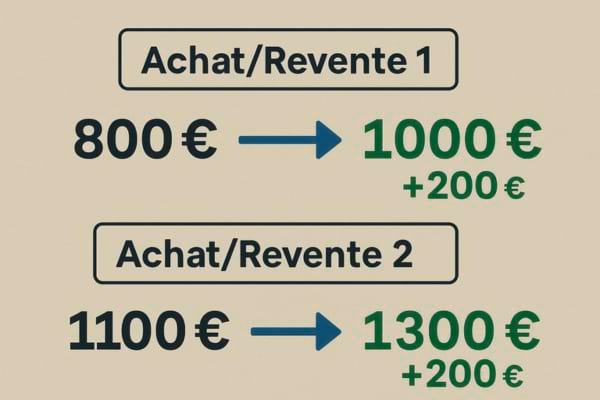 Illustration graphique de deux transactions distinctes