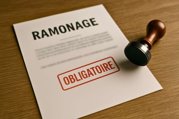 document officiel français sur table bois avec tampon "obligatoire"