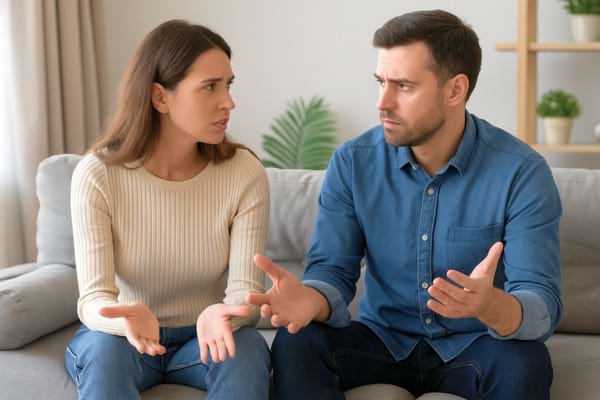 Un homme et une femme qui discutent un peu énervés