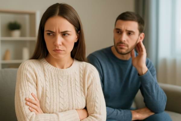 Une femme fâchée à cause de son conjoint