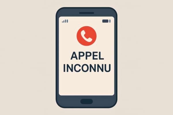 Zoom sur un smartphone affichant un numéro suspect