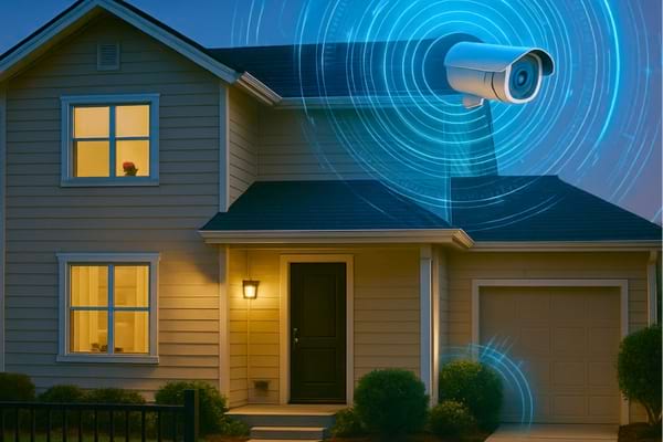 Une maison protégée des voleurs par des nouvelles technologies