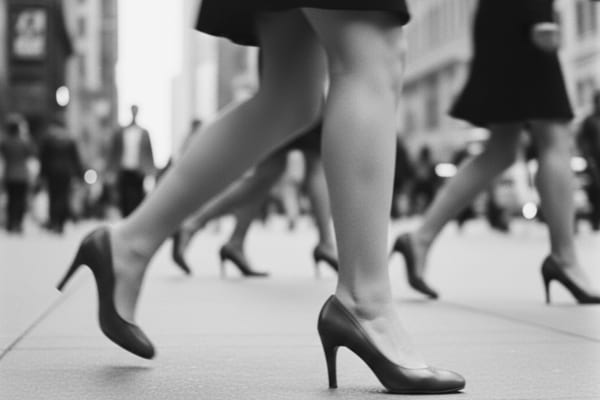 Des femmes marchant avec des chaussures à talon