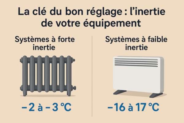 un comparatif de chauffage à faible et à forte inertie