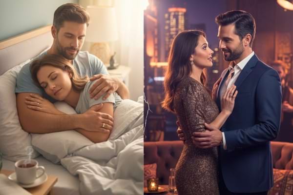 image montrant une différence de 2 couples sur la tendresse et le désir 