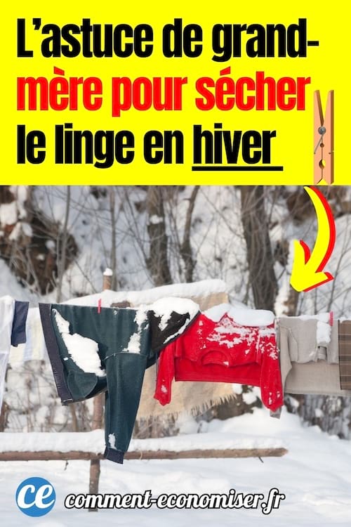 du linge qui sèche en hiver à l'extérieur